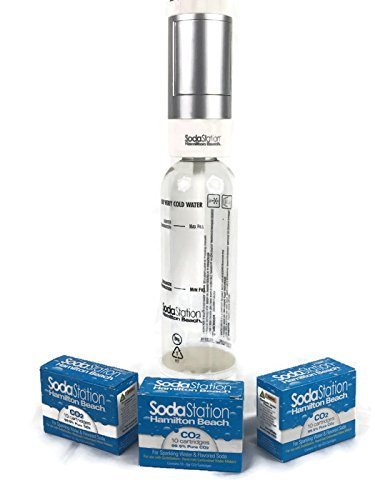 Hamilton Beach Sodastation Hand-held Carbonated Soda Maker With 3 Packs of CO2 Cartridges