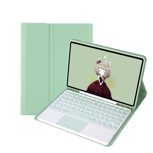 Funda teclado iPad Pro 12.9 2022 con panel táctil y funda protectora verde claro