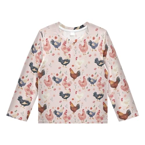 Boy's Rash Guard Swim Shirts Long Sleeve UPF 50+ Swim Shirt Quick Dry Sun Protection Shirt Swimwear for Toddler Kid 3-12T