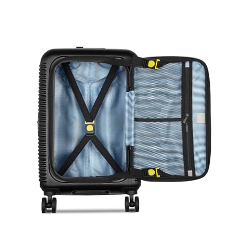 Image of DELSEY PARIS Freestyle 55 CM Small Cabin ABS /Polycarbonate 8 Wheels Global Warranty 5 Years Hard-Sided Trolley Bag /Suitcase /Luggage /Front Opening /SECURITECH Zip-Black