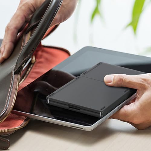Clavier pliable bluetooth portable noir avec pavé tactile multi-dispositif - 6