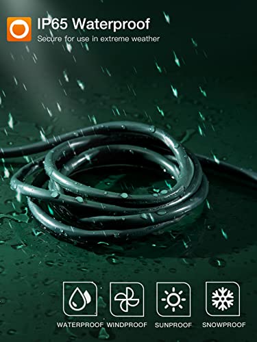 Outdoor Extension Cord 25 Feet Waterproof Heavy Duty Green 16 Awg 3 Prong, Flexible Long Wires Perfect For Home Or Office Use, Ul Listed #TOP3
