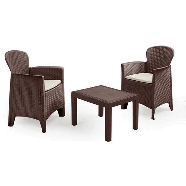 orizzonte SET GIARDINO AKITA IN RESINA RATTAN MOKA