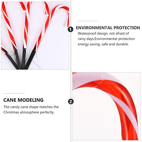 Mobestech 4 Pcs Natal Candy Cane Pathway Lights Operado por Bateria Candy Cane Jardim Luzes Ao Ar Li