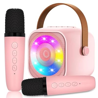 Karaoke 2 Microfonos, Karaoke Máquina para Niños y Micrófonos Inalámbricos, Altavoz Bluetooth Portátil para Adultos y Niñas, Regalo para Fiestas en Casa/Regalos/Juguetes | Ya disponible en tu tienda friki favorita! En mundofriki.es!