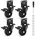 Humagineer 50mm TPR L-Mounting Plate Heavy Duty Castor Wheels with Brakes, 270kg Load Capacity, Swivel Rubber Furniture Castor, Quiet and Floor Protecting, Fit Limited Installation Space,Set of 4