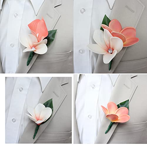 Angel Isabella 10Pcs Of Fragrance Premium Keepsake Artificial Real Touch Calla Lily-Coral Reef.small Bloom Perfect For Diy Corsage Boutonniere Bouquet #TOP5