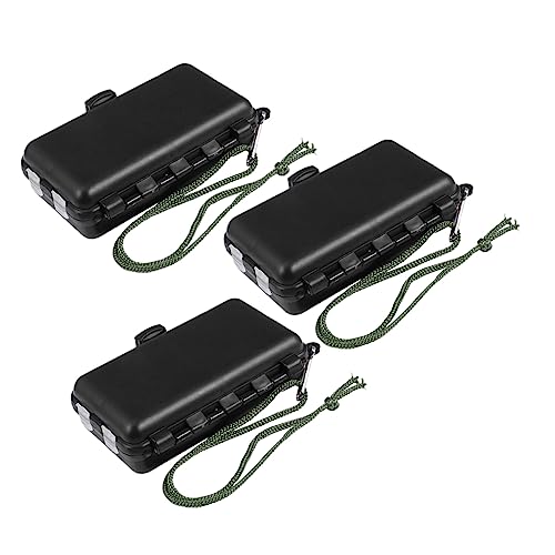 BCOATH Fishing Lure Tackle Box Set 3pcs Bait Organizers Portable Fishing Kit Compact and Sturdy Black