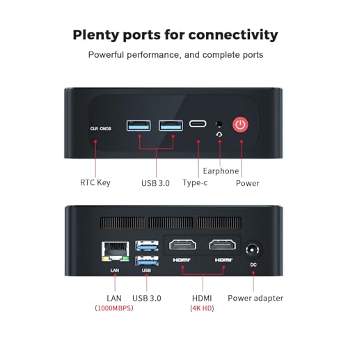 Image of Beelink SEI Mini PC, AMD Ryzen 7 3750H Processor, 16G RAM 500GB M.2 NVME SSD Mini Computer, Gigabit Ethernet, WiFi 5, BT4.0, 4K@60hz Output, Dual HDMI, Mini Desktop Computer, Support Auto Power On