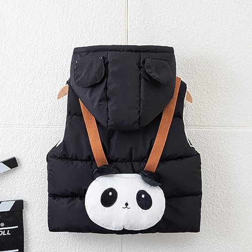 BILIKEYU Toddler Little Girls Boys Warm Puffer Vest Coat Lightweight Zip Up Sleeveless Cute Panda Hood Jackets3