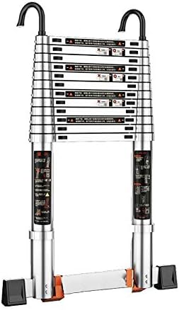 WKLIANGYUANPING Telescoping Ladder Telescopic Straight Ladder with Roof Hook Extendable Ladders Multiple Heights Folding Steps Multipurpose Ladder (Size : 1.8M)