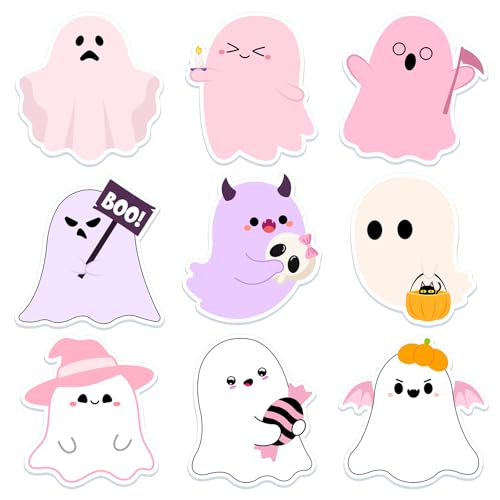 36 Pads Halloween Sticky Notes Set,720 Sheets Cute Pink Ghost Sti...