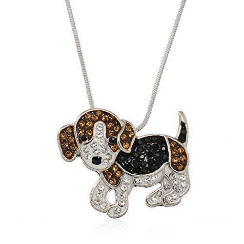 PammyJ Beagle Puppy Dog Charm Necklace 17.5″
