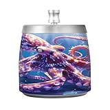 Cenicero subacuático pulpo con tapa, ceniceros al aire libre para patio, cenicero de acero inoxidable, sin olor, sin humo para el hogar, oficina, balcón