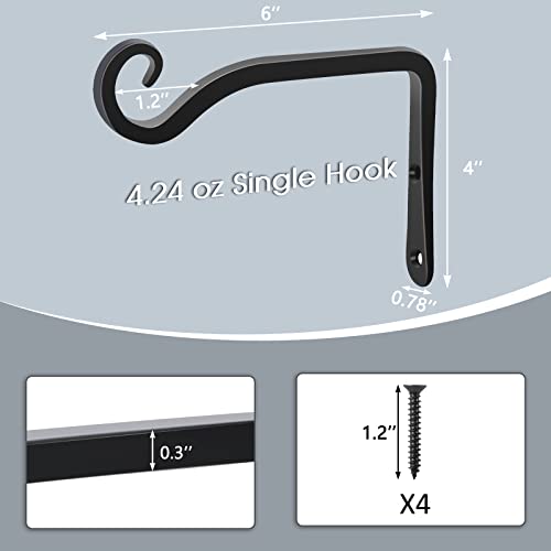 Gtongoko 6-10-15 Inch Sturdy Hanging Plant Bracket - Decorative Plant Hanger For Hanging - 2 Pack (6 Inch) #TOP1