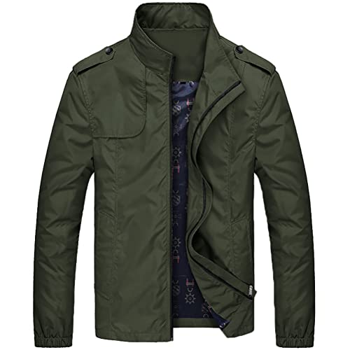 Veste aviateur col montant pour homme blouson mi-saison léger et chaud