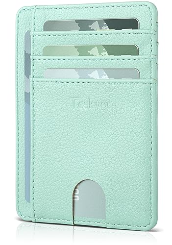 Image of Teskyer Slim Minimalist Wallet for Men, RFID Front Pocket Card Holder | Ultra Slim Front Pocket Design, 8 Card Slots, RFID Protection, Smooth Faux Leather for Everyday Carry