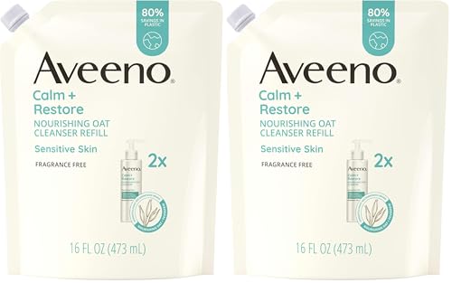 Aveeno Calm + Restore Nourishing Oat Facial Cleanser, 16oz (Pack of 2)