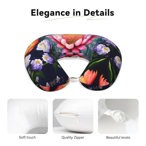 Almohada de viaje con funda de poliéster negra miniatura 4