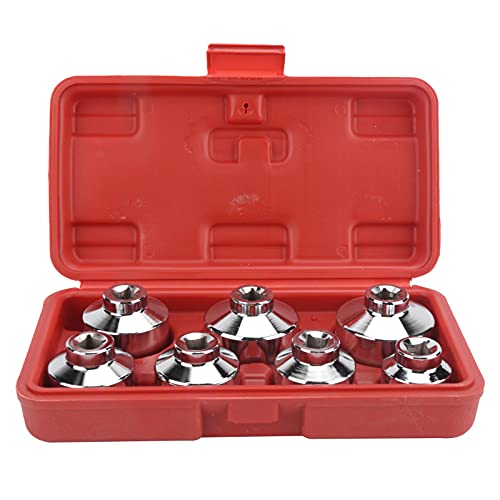 7Pcs Oil Filter Wrench Set: 24 27 29 30 32 36 38mm Universal for Vehicles, Durable Aluminium Alloy