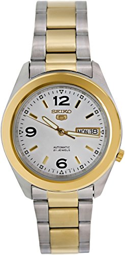 [ZCR[]Seiko rv 5 Automatic Two-Tone Stainless-Steel Automatic Watch with Silver Dial SNKM80K Y [tA]