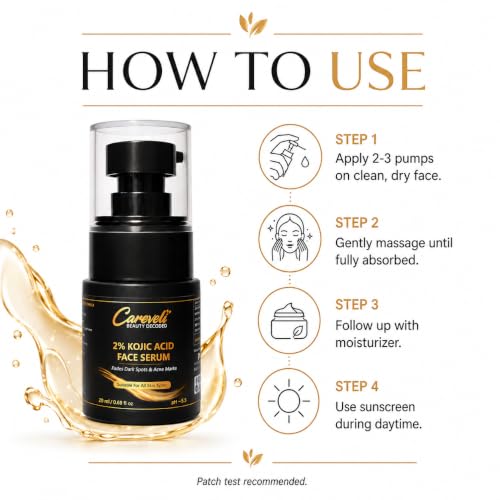 Image of 2% Kojic Acid Face Serum with 2% Alpha Arbutin, 4% Niacinamide, 2% Tranexamic Acid, 1% Licorice Extract, <1% Hyaluronic Acid & 0.5% Madecassoside | Face Serum for Dark Spots Appearance, Acne Marks, Pigmentation, Uneven Skin Tone & Glow | Lightweight & Non-Sticky (20 ml)