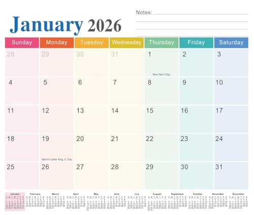 2026-2027 18-Month Magnetic Calendar for Fridge & Wall - Large Monthly Planner from January 2026 to June 2027 Dry-Erase Friendly Family Organizer with Magnetic Back