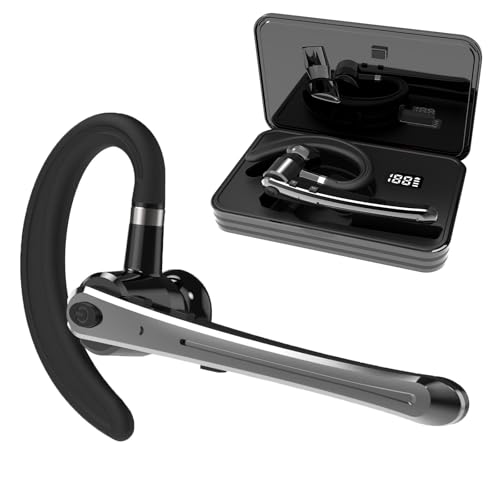 BlueFit Bluetooth Headset Bluetooth Earpiece for Cellphones Wireless Blue Tooth 5.2 Head Set in-Ear Piece w/Mic Microphone for Cell Phone Hands-Free Noise Canceling for Car