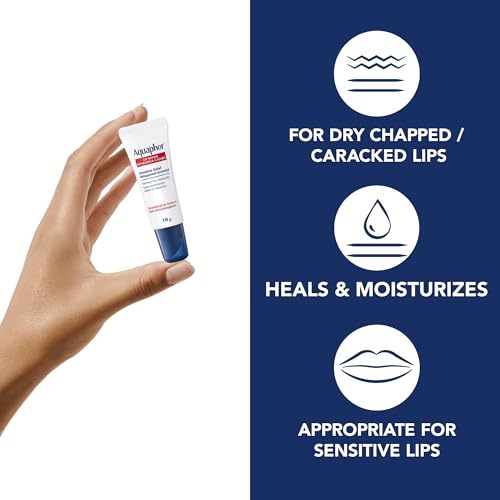 Aquaphor Lip Repair Lip Ointment for Extremely Dry, Chapped and Cracked Lips, Formulated with Panthenol and Vitamins C and E, Fragrance Free, Non Comedogenic Lip Balm, 10mL - Image 3