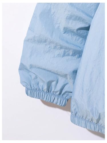 MakeMeChic Boy's Striped Hooded Jacket Full Zip Long Sleeve Sun Protection Windbreaker Coat Outwear4