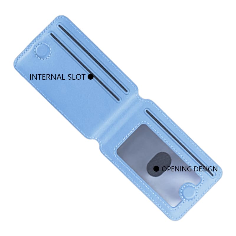 Image of ClickCaseBifold MagSafe Wallet, Minimalist Wallet with Stand, Magnetic Closure Wallet for iPhone 16 /15 /14 /13 /12 Series, Card Holder, Vegan Leather (Metalic Sky Blue)