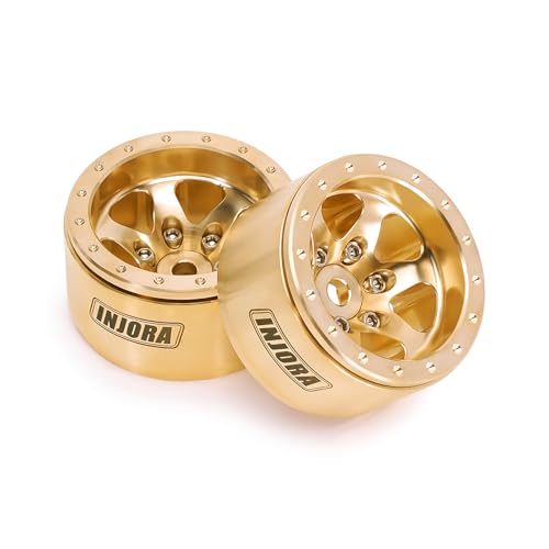 INJORA 1.0 Messing Beadlock Rad -4.7mm Offset Felge für 1/24 1/18 RC Crawler SCX24 FCX24 TRX4M Ascent18 (W1011)