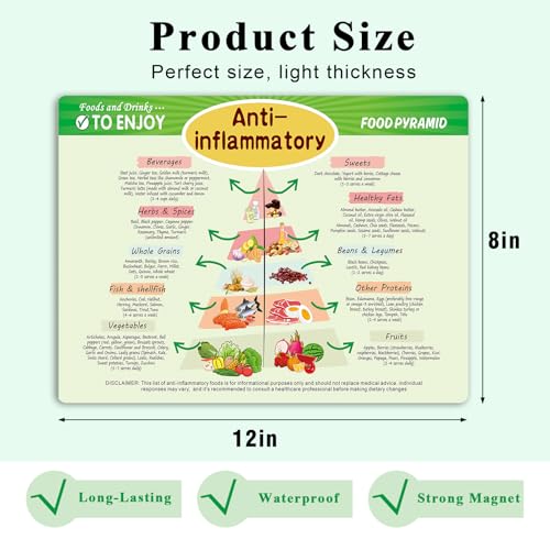 Anti-Inflammatory Food Pyramid Fridge Magnet – Magnetic Nutrition Guide Chart for Healthy Eating, Kitchen, Home, or Restaurant Decor, 8x12 inch by famassiser - Image 2
