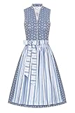 Retro, Vintage Tramontana Moser Trachten Midi Dirndl 70er hellblau weiß 005024#T8982/7, Rocklänge: ca. 70 cm, mit Knopfleiste, Größe 46