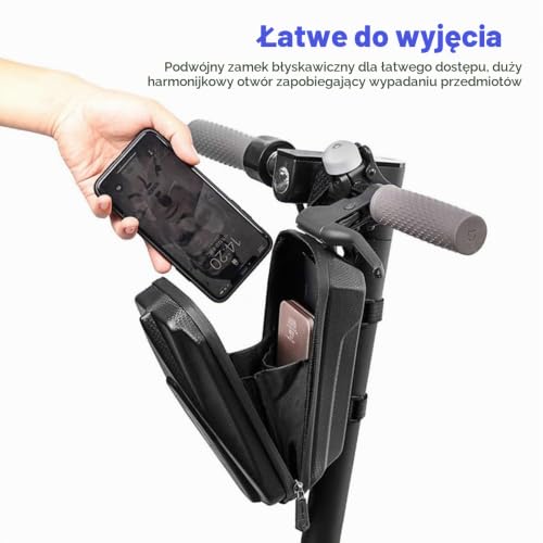 XEERUN Torba na skuter elektryczny, 2,5 l, torba na kierownicę elektryczną, wodoszczelna torba na skuter elektryczny, duża pojemność, do Segway, Ninebot, Xiaomi, Mijia