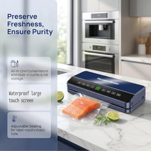 Image of Food Vacuum Sealer Machine 9 Temp Cutter Wet Dry Modes No Burn | Built-in Cutter Vacuum Sealer Machine Wet Dry Vacuum Sealer for Food Sealing Heat Sealing