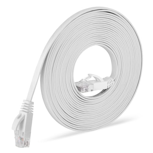 KEXIAO Cable Ethernet de 15 m Cat6 plano para Internet, cable de red RJ45, accesorios de repuesto para laptop