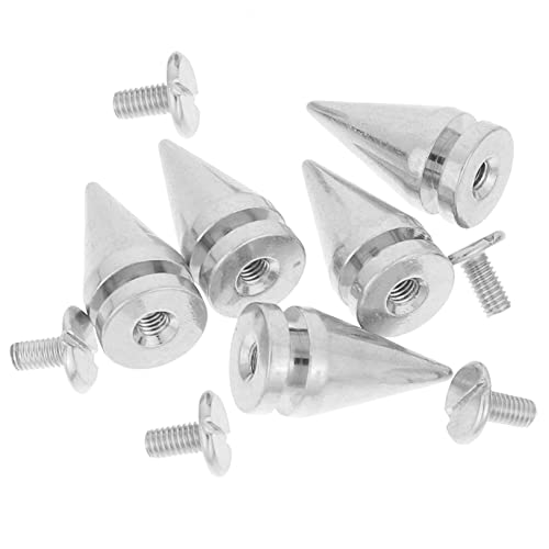 HAPINARY 5 Piezas Accesorios para botones de ropa remaches de cono punk decoración tuerca de remache sandalias lodi chaquetones zapatos DIY pico pernos prisioneros del punk aleación Silver