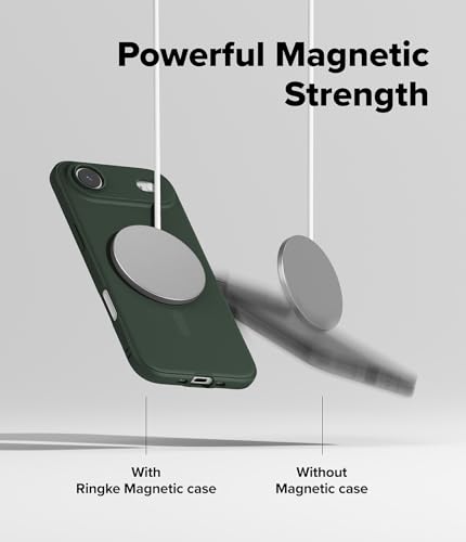 Image of Ringke Onyx Magnetic Compatible with iPhone Air (17 Air) Case Back Cover [Strong Magnet] Military-Grade Protection TPU Shockproof Rugged Bumper Full Protection - Magnetic Dark Green