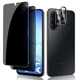 Lutree pour Samsung Galaxy A17 5G/4G Anti Espion Verre Trempé, 2+2 Pièces Anti Spy Protection écran + Caméra Lentille Protecteur Film (Noir), 9H Anti Rayures Sans Bulles Privacy Protecteurs d'écran