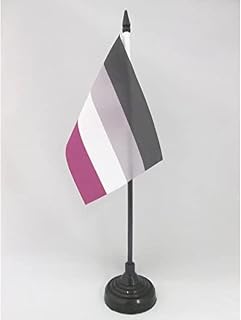 Asexual Rainbow Table Flag 4'' x 6'' - asexual movement Desk Flag 15 x 10 cm - Black plastic stick and base - AZ FLAG