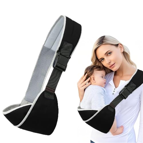 JOZMMZEOOA Porteo Bebe Recien Nacido Multifunción Portabebes Lateral Ajustable Portabebes Lateral Fular Portabebe Verano, Adecuado para Bebés y Niños Pequeños de 6 a 48 Meses (Negro)