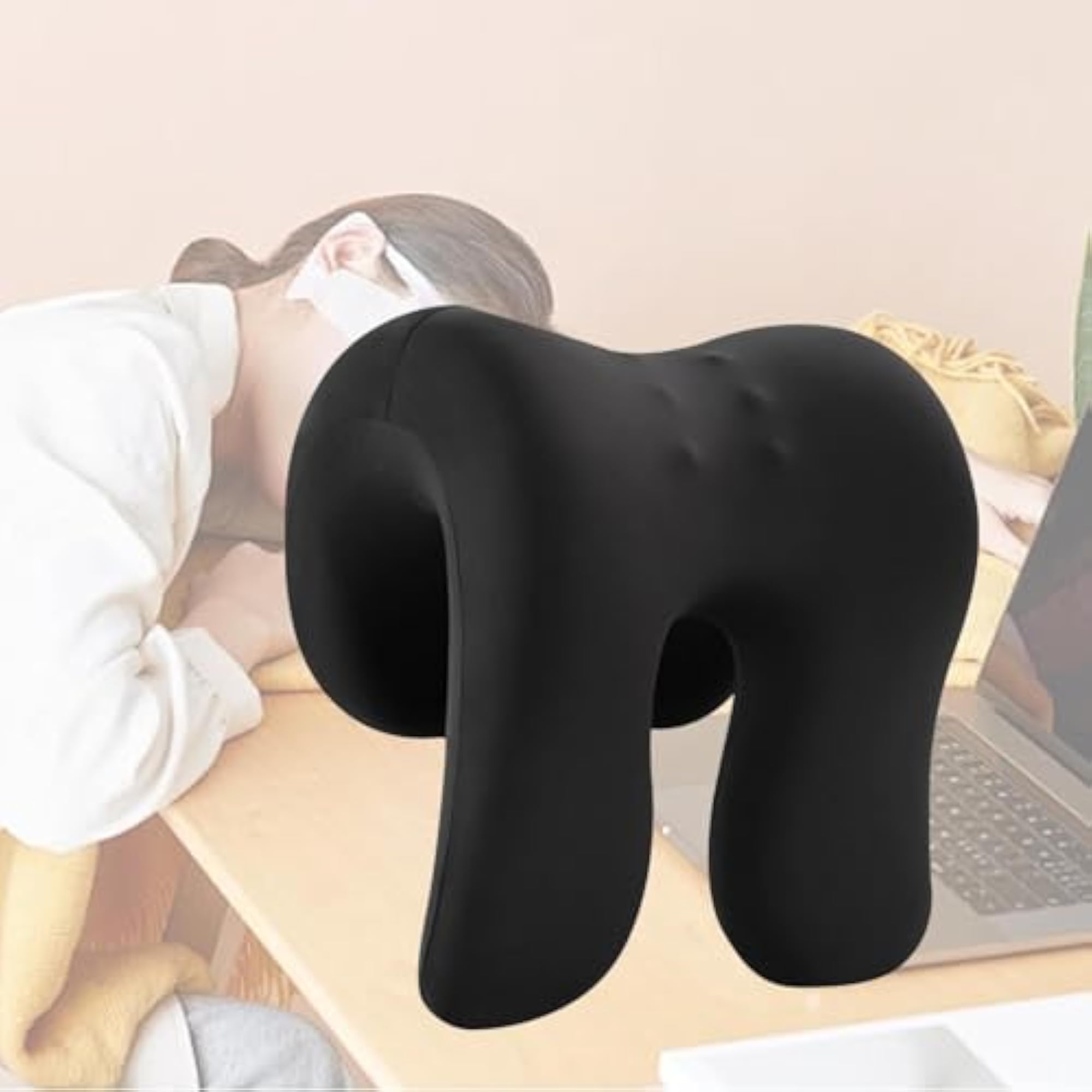 Lightweight Soft Napping Neck Cushion Pillow, Black
