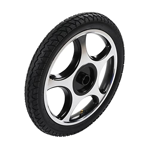 FLEXMAN Electric Wheelchair Wheel, 16in OD Non Slip Tire Texture Alloy Steel Hub Rubber Wheelchair Caster Assembly for Electric Wheelchairs, Carts