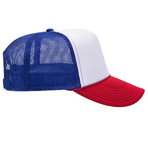 Image of OTTO Polyester Foam Front 5 Panel High Crown Mesh Back Trucker Hats in 97, Bulk, Wholesale