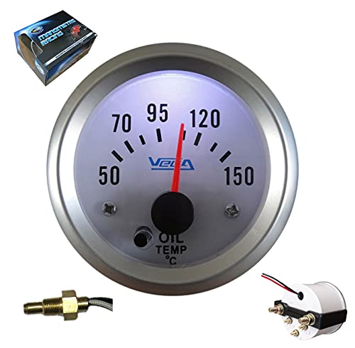 Manomètre Vega® température d'huile 50-150 °C 7 couleurs fond blanc 52 mm