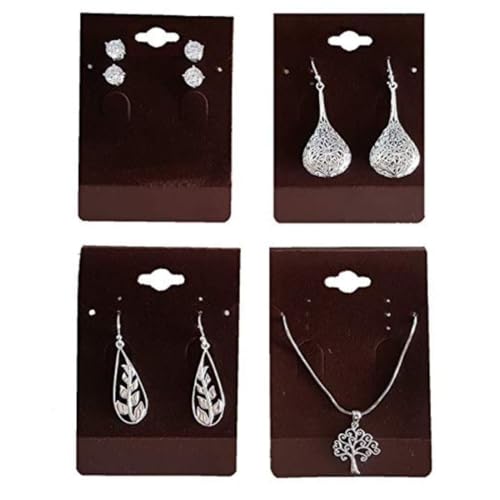 Image of DIY Crafts 200 Pieces Velvet Jewellery Earring Stud Display Holder Cards | Premium velvet jewellery display cards for organising and showcasing Earrings like Studs, Dangles and more