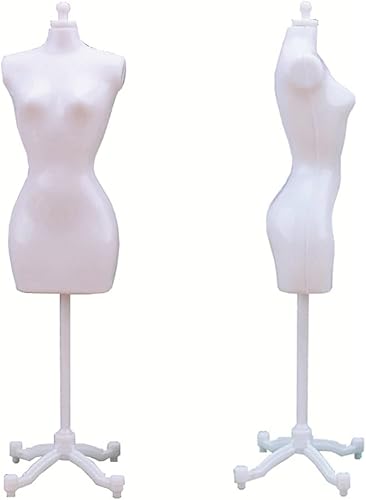 Miniatura 6 de Dressup - Soporte para modelo de maniquí, se adapta a vestido femenino, pantalla de camiseta de cuerpo hueco, modelo de maniquí de muñeca,