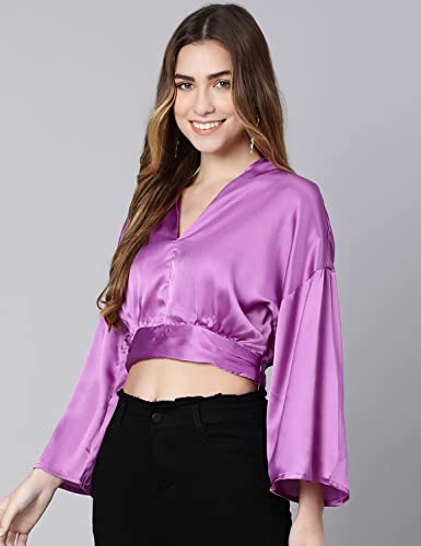Image of oxolloxo On fire Solid Purple Women Crop top