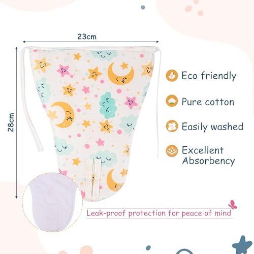 Image of Kuber Industries Pack of 6 Washable & Soft Padded Baby Cotton Nappies & Diapers | Reusable Cotton Langot for Baby 0 to 6 Month - Large | White